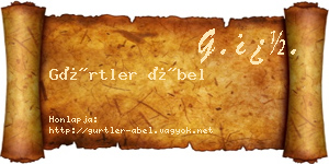 Gürtler Ábel névjegykártya